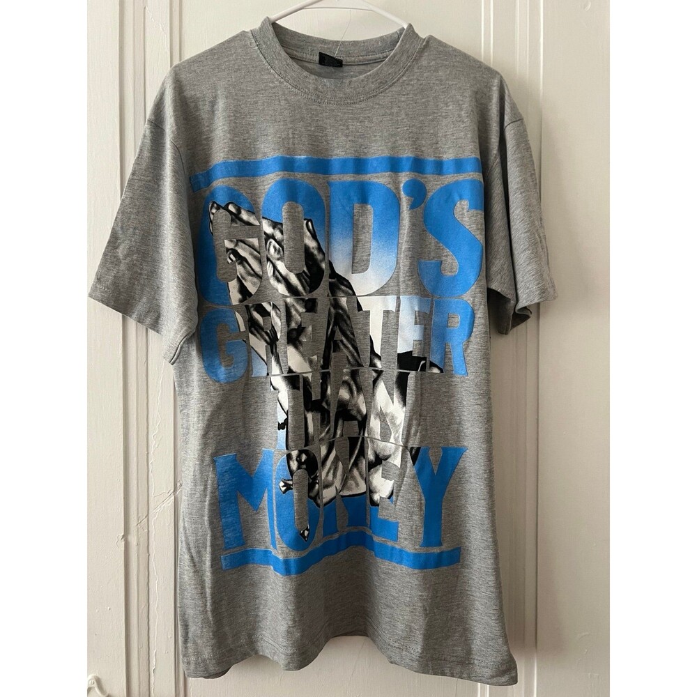 Grey t shirt graphic prayer hands design